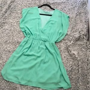 Lined Chiffon Vneck Dress